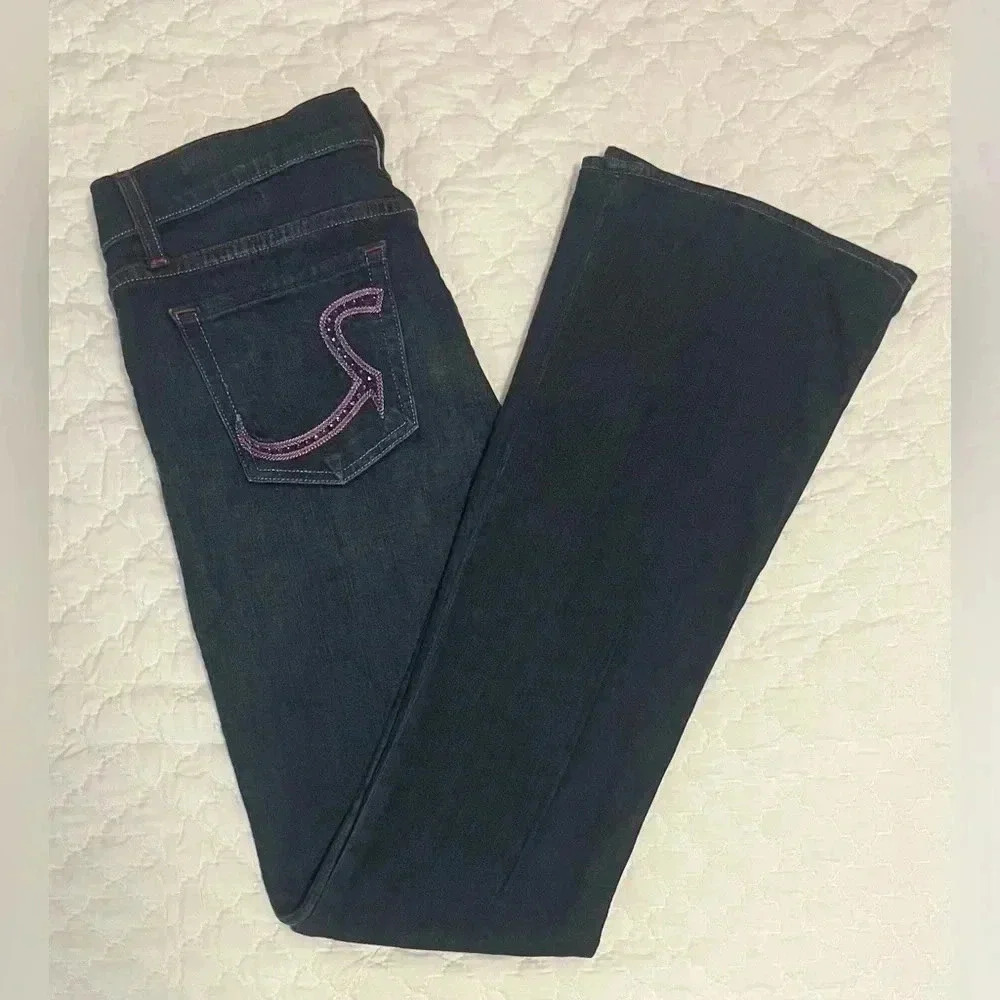 Rock & Republic Jeans Womens Size 29 Kasandra Dark Wash Jeans 31 x 34 8.5 Rise